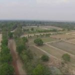 la Thaïlande issan vue d'un drone village et lac nord-est