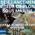 Offre de lancement de moniteur de plongée sous marine, pratiquer la plongée en tant que moniteur