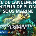 Offre de lancement de moniteur de plongée sous marine, pratiquer la plongée en tant que moniteur